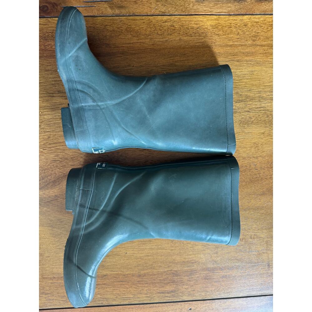 L.L. Bean Wellie Rain Boots Kids Size 1 Green Rubber Wellies - Picture 5 of 9